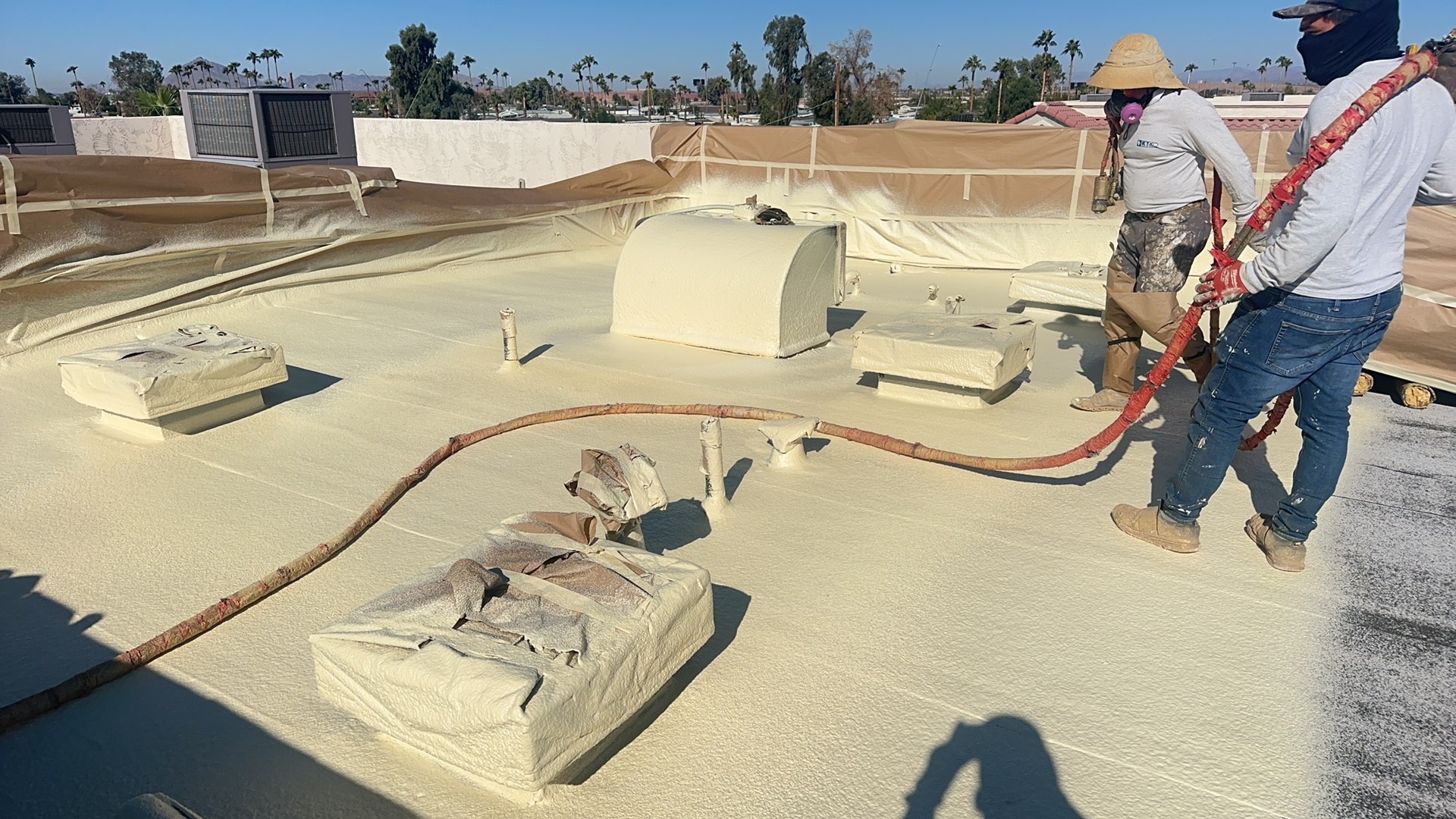 Spray Foam Application In Progress