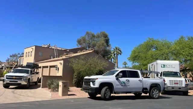 Concrete tile roof on a Chandler, Arizona home after monsoon season