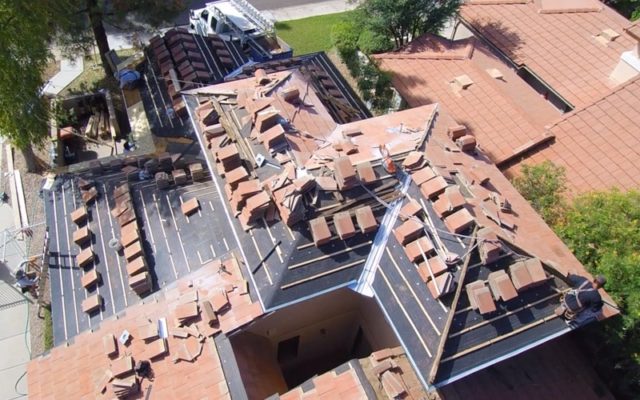 An aerial review of a tile roofing project we worked on in Chandler, Arizona.