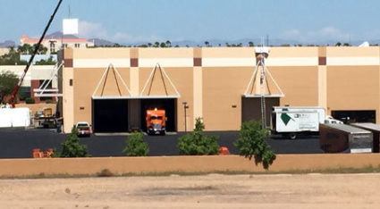We're here to help with all commercial roof repairs here in Phoenix, from small storefronts to large warehouses like this one.