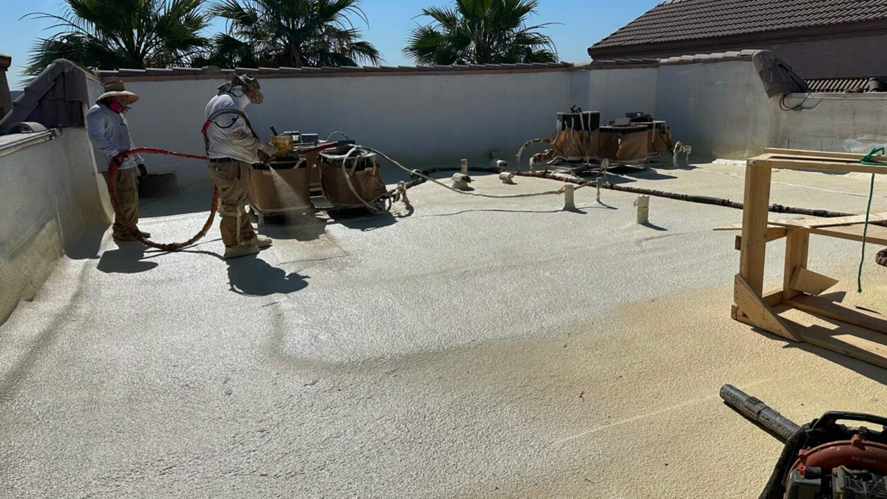 What's the best time to recoat spray foam roofing?